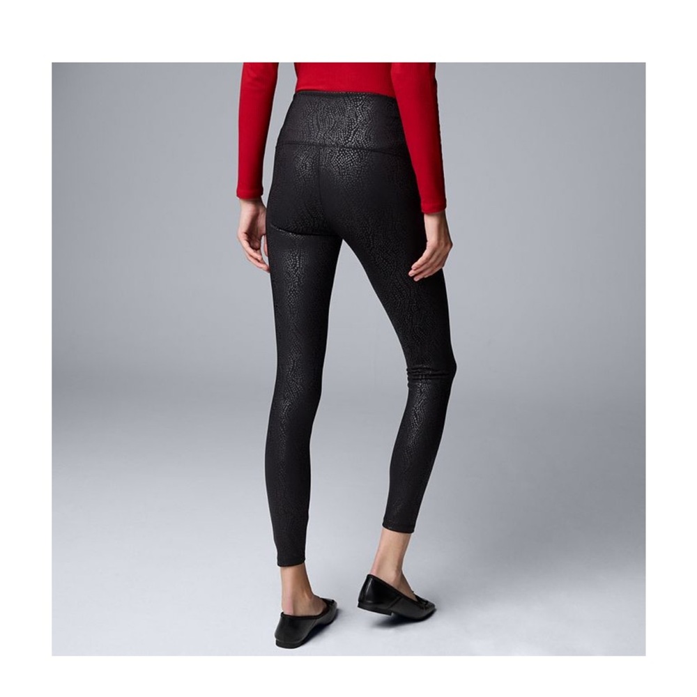 Vera Wang Black Textured Leggings